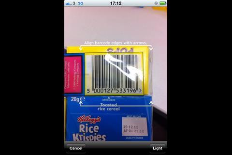 My Supermarket iPhone app allows customers to scan barcodes and then compare prices